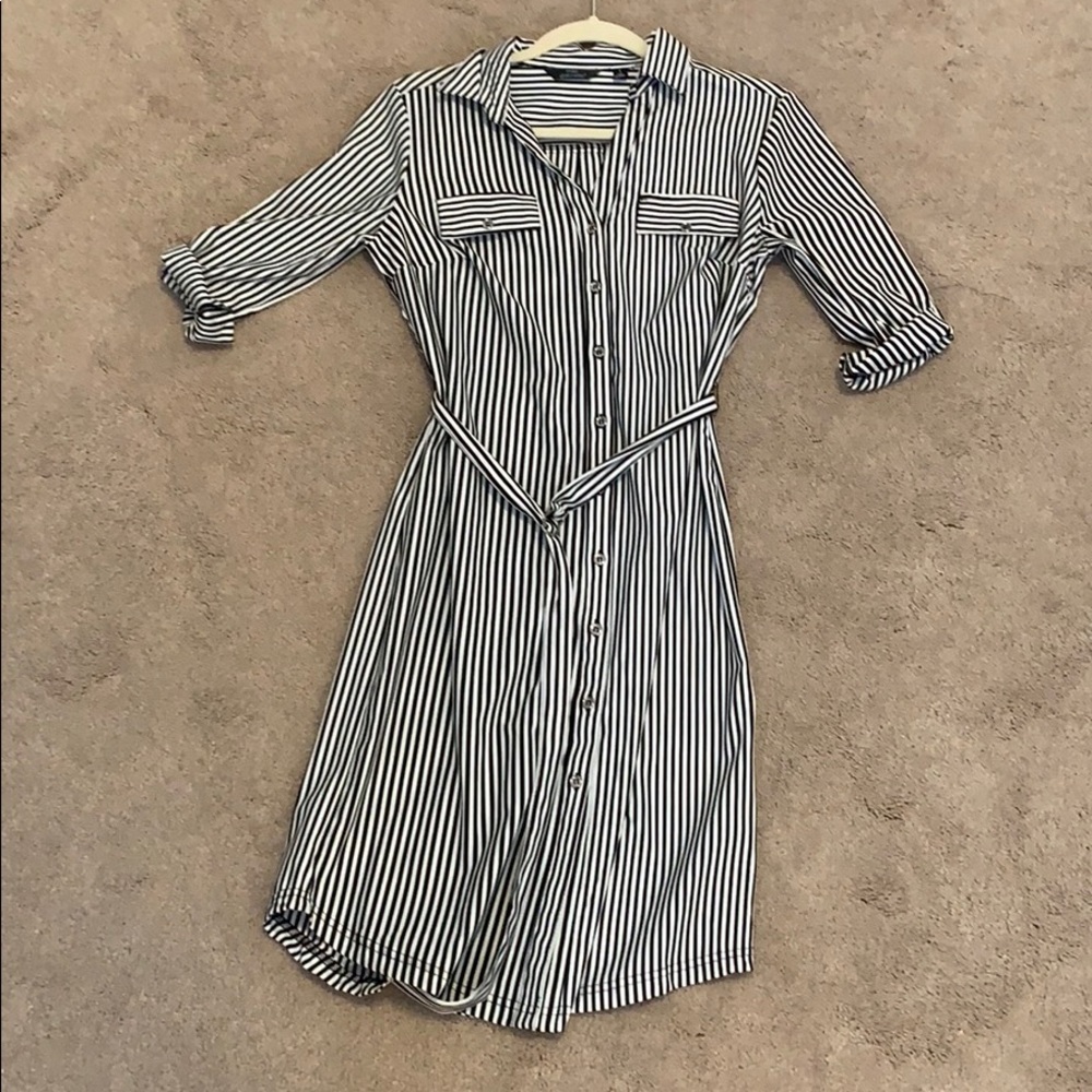 Striped button up dress